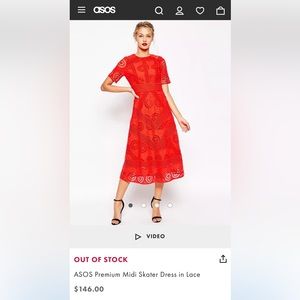 ASOS Premium Midi Skater Dress in Lace